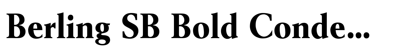 Berling SB Bold Condensed